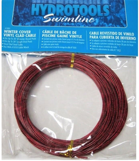 This image shows the packaging this specific pool winter cover cable comes in.