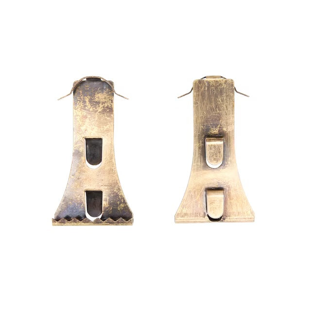 This image shows the front and the back of this brick clip on a white background.