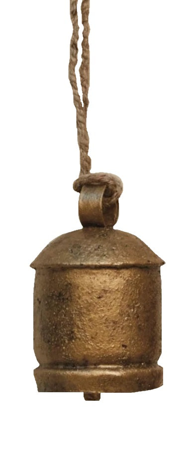 Ornament shaped like a gold bell.