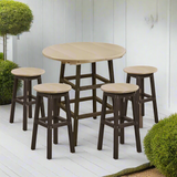 Beige & Chocolate Counter Height Resin Furniture by C.R. Plastic