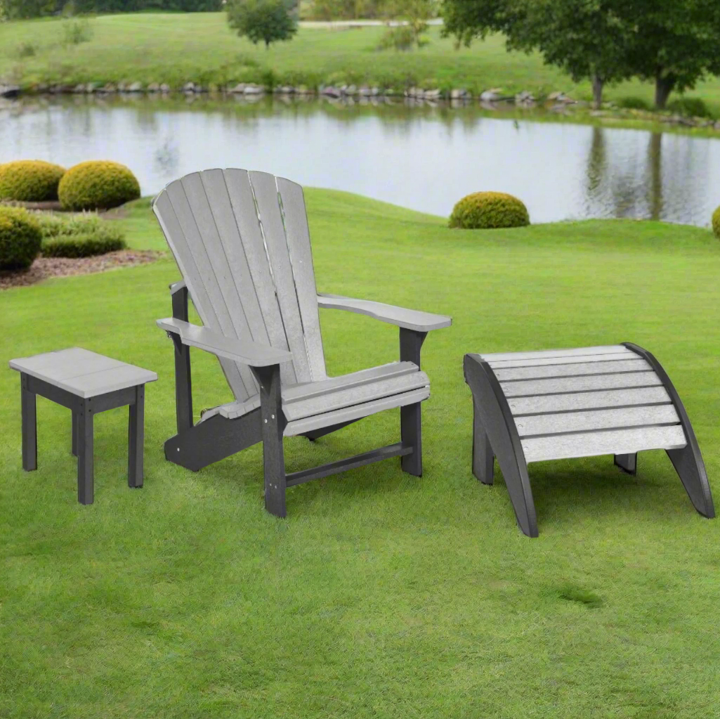 2-Toned Slate & Light Grey Resin Furniture by C.R. Plastic