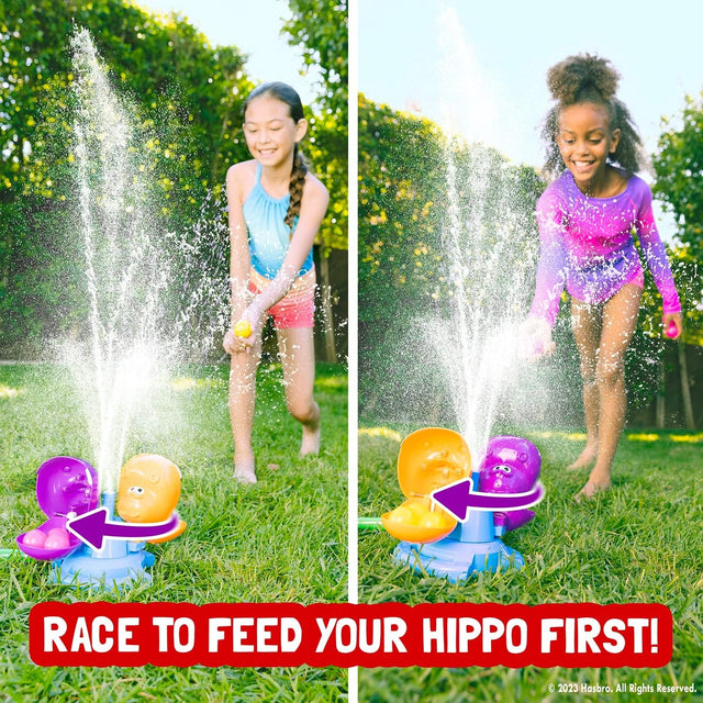 A game where the closer you get to your hippo, the more you’ll be sprayed but the easier it is to land the snacks in your hippo’s mouth.