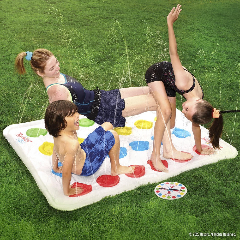 Just like the game of Twister only this one sprays you with water.