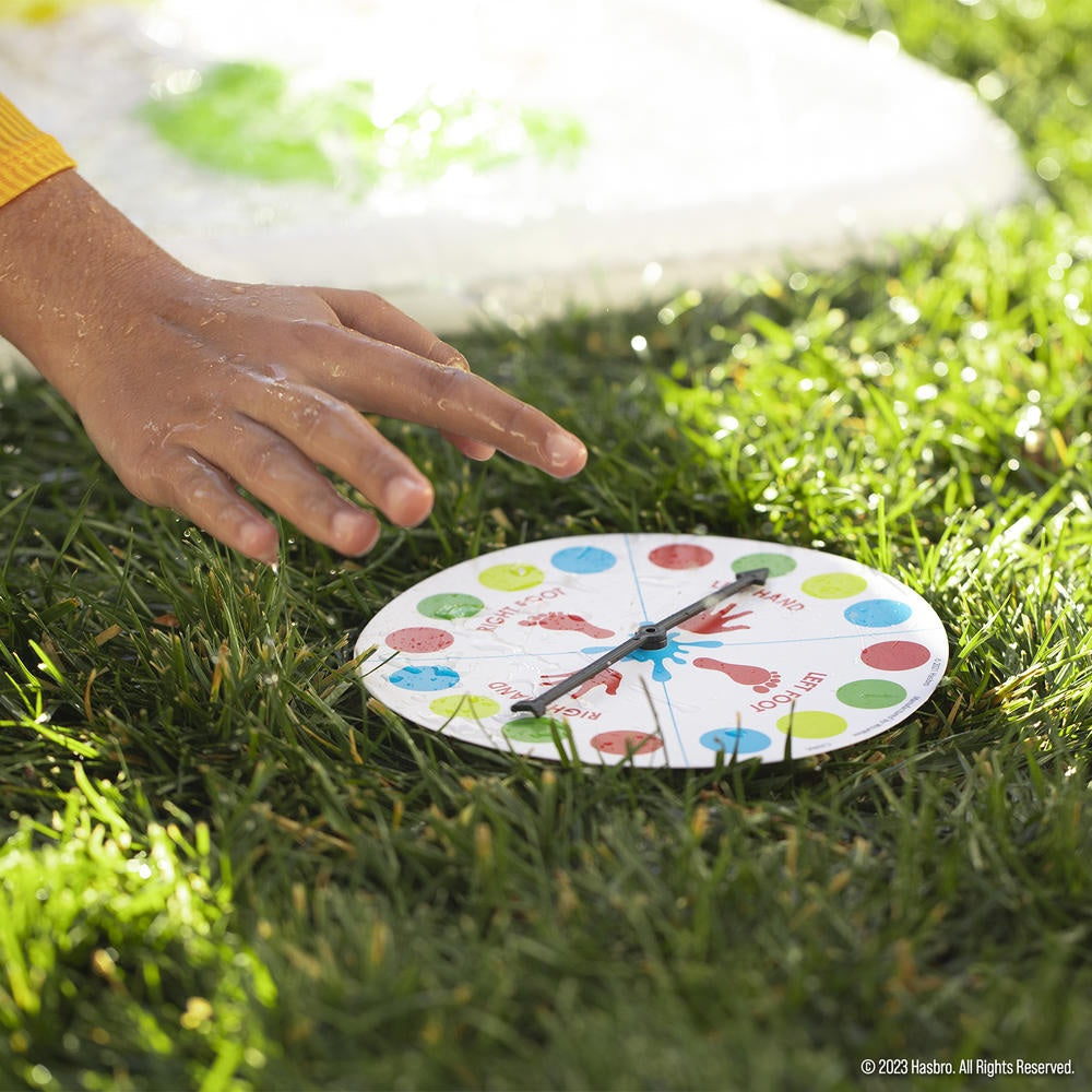 Just like the game of Twister only this one sprays you with water.