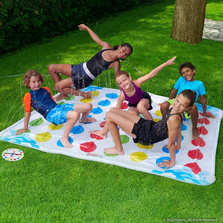 Just like the game of Twister only this one sprays you with water.