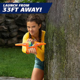 Dunk a Storm Ball in water until filled, place your ball in the rocket, pull back the band and launch at the competition!