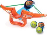Dunk a Storm Ball in water until filled, place your ball in the rocket, pull back the band and launch at the competition!