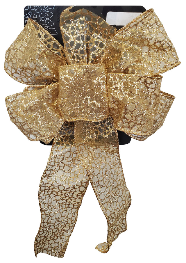 This image shows the gold sheer ribbon on a white background.