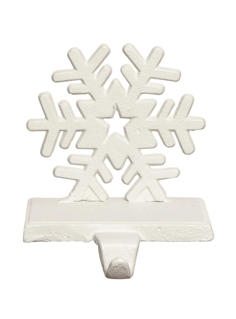 Stocking holder shaped like a snowflake.