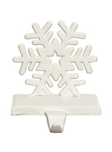 Stocking holder shaped like a snowflake.