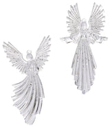 Glittered plastic ornaments shaped like an angel.