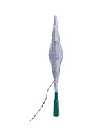 Clear Christmas tree star that shines with the color-changing LED lights inside.