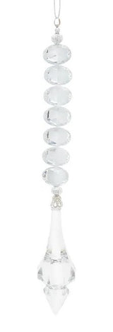 Dangling gemstone ornaments.