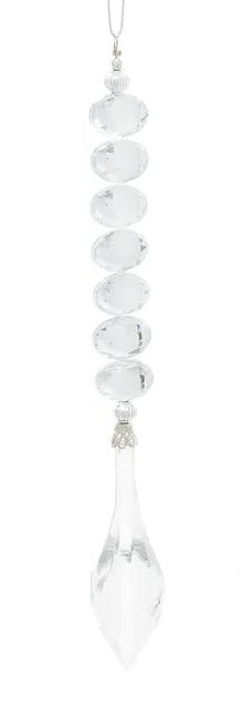 Dangling gemstone ornaments.