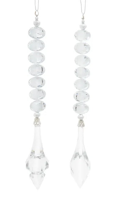 Dangling gemstone ornaments.