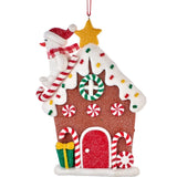 5" Glittered Gingerbread House Ornament