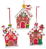 5" Glittered Gingerbread House Ornament