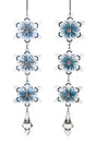 Dangling ornaments with snowflake and gemstone accents.