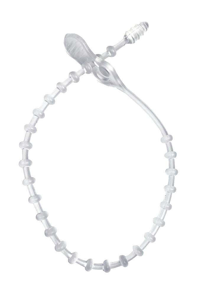 This image shows the clear light tie on a white background.