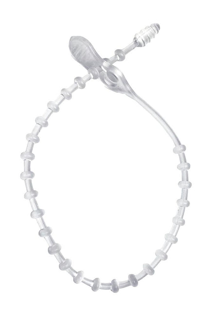 This image shows the clear light tie on a white background.