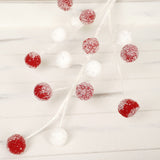 Red & White Glitter Pompom Spray