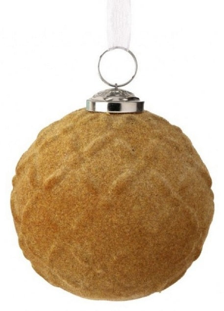 Diamond flocked ornament. One is ivory colored and one is taupe colored.
