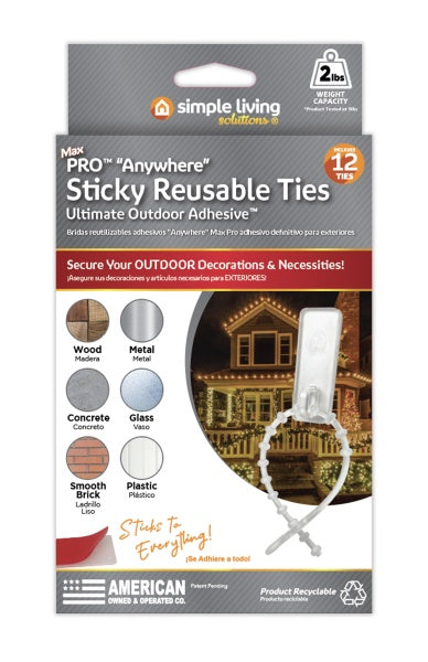 Pro "Anywhere" Sticky Reusable Ties (12-Pack)
