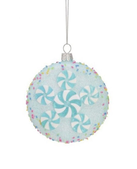 4.5" Peppermint Disk Ornament