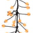 This image shows an up close view of the orange big seed cluster light string.
