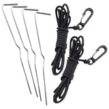 This image shows the utensils needed to put one of these inflatables into the ground.