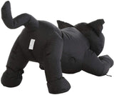 Halloween inflatable shaped like a black cat ready to pounce.