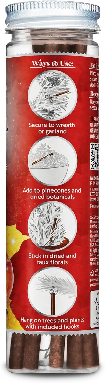 Fragrance-Infused Paper Sticks. Set of 6 scented ornaments that smell like Pumpkin and Cider.