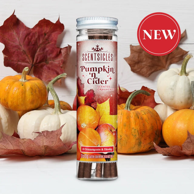 Fragrance-Infused Paper Sticks. Set of 6 scented ornaments that smell like Pumpkin and Cider.