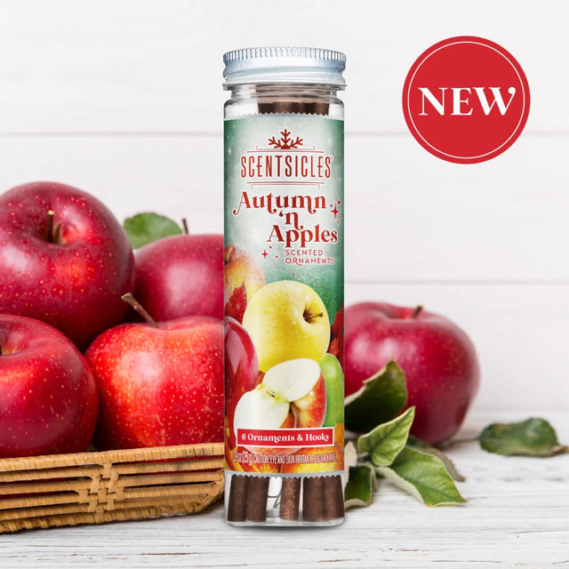 Fragrance-Infused Paper Sticks. Set of 6 scented ornaments that smell like Autumn and Apples.