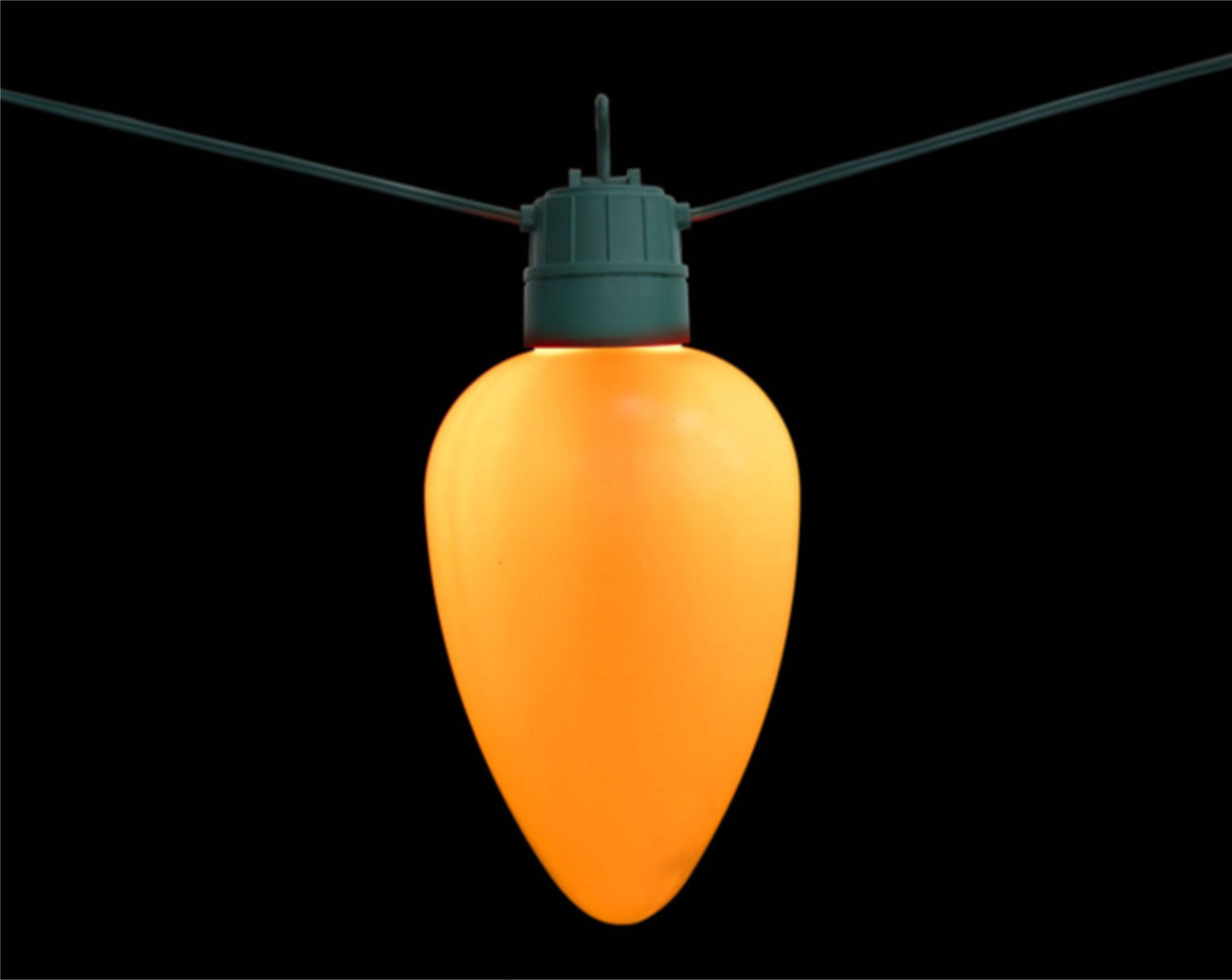 Orange jumbo LED light bulb.