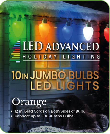Orange jumbo LED light bulb.