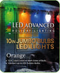 Orange jumbo LED light bulb.