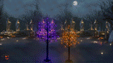Set of 2 Spooky Twinkling LED Trees (4 ft. & 5 ft.)