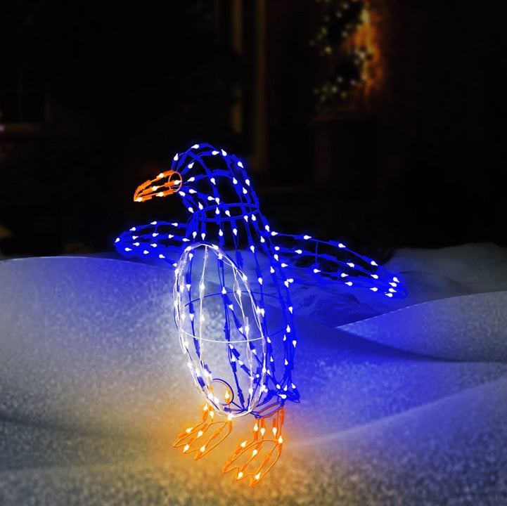 Happy Twinkling LED Penguin Outdoor Wire Decorations Bundle (3-Pack)