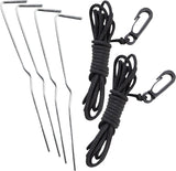 Stakes and tethers for inflatable.
