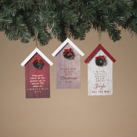 6" Vintage Wooden Holiday Sign Ornament