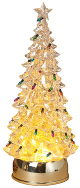 12.2" Battery-Operated Holiday Spinning Water Globe Tree