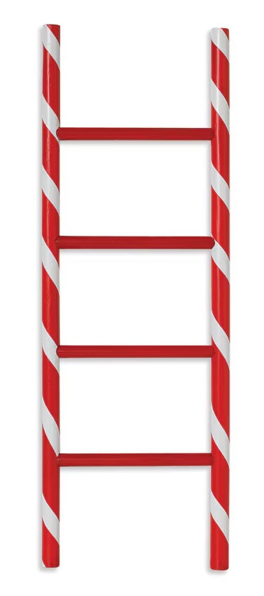 Decoration shaped like a red and white striped ladder.