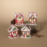 Decorative piece designed to look like a gingerbread covered in candies and frosting.