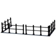 Plastic village accessory for a Lemax display. Designed to look like a black, metal fence.