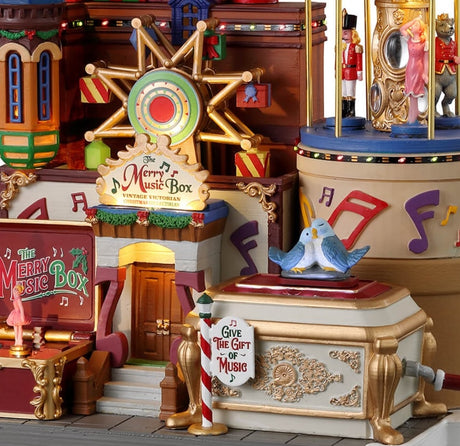 A Lemax Sights & Sounds building for your Lemax Village display. The Merry Music Box. #35021