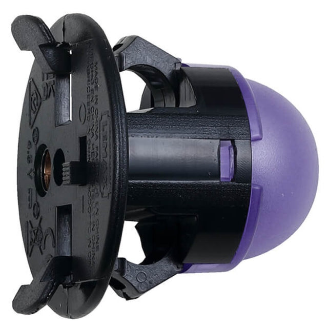 A purple LED light for a Lemax display.