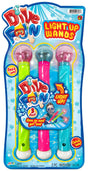 This image shows the packaging that these diving sticks come in. It reads "Dive fun. Light up wands. Toss 'em! Catch 'em!"