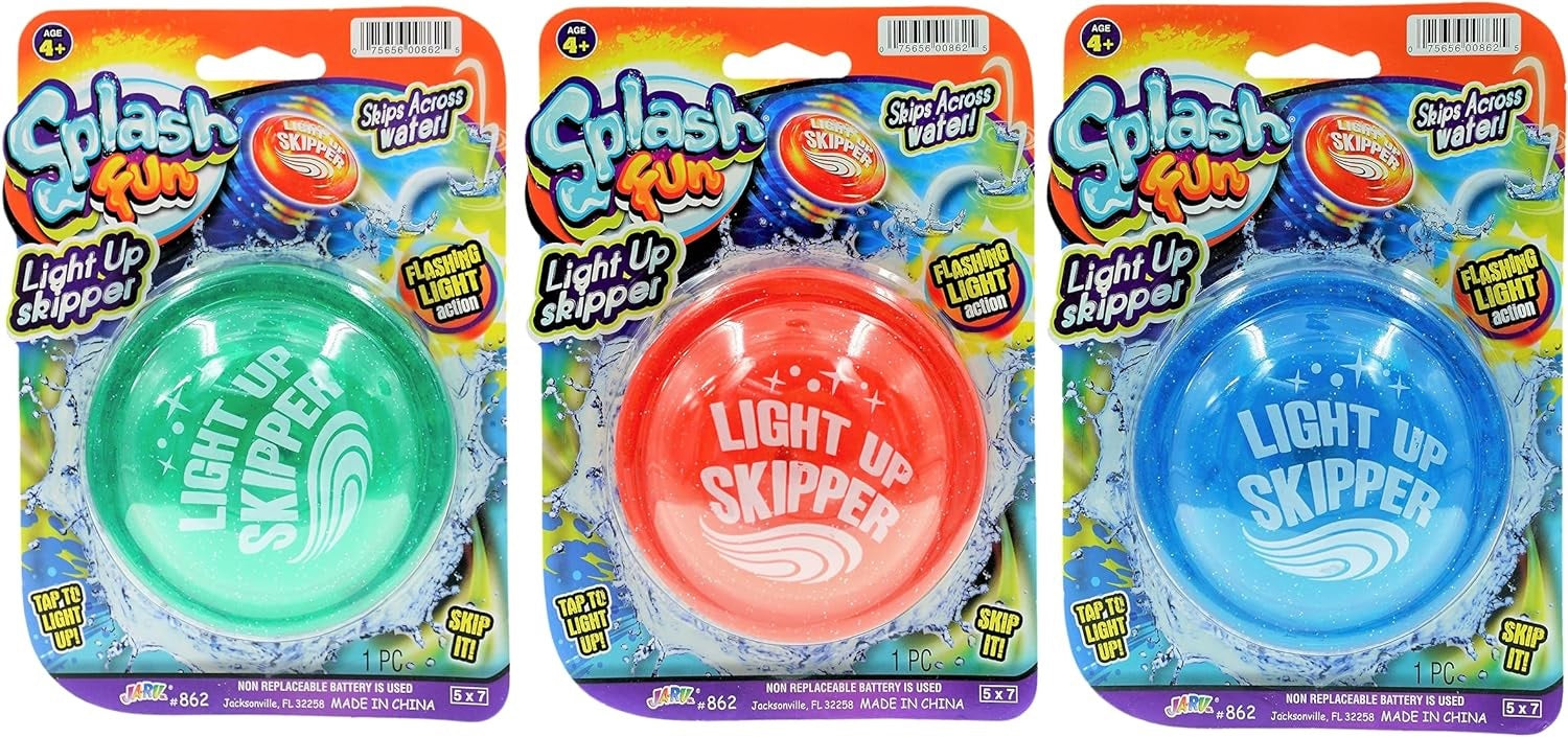 Splash Fun Light Up Water Skipper Disc Toy | Pool Toys | Beach
