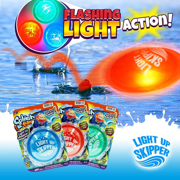 Splash Fun Light Up Water Skipper Disc Toy | Pool Toys | Beach Toys ...